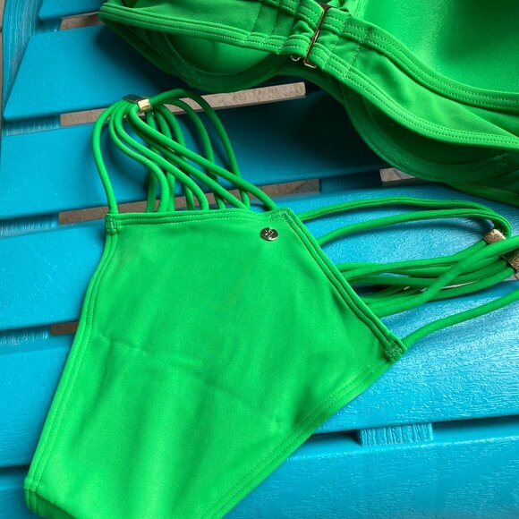 Victoria's Secret, 34C Strappy Push Up Bikini with Matching XS Brazilian Bottoms - Picture 7 of 13